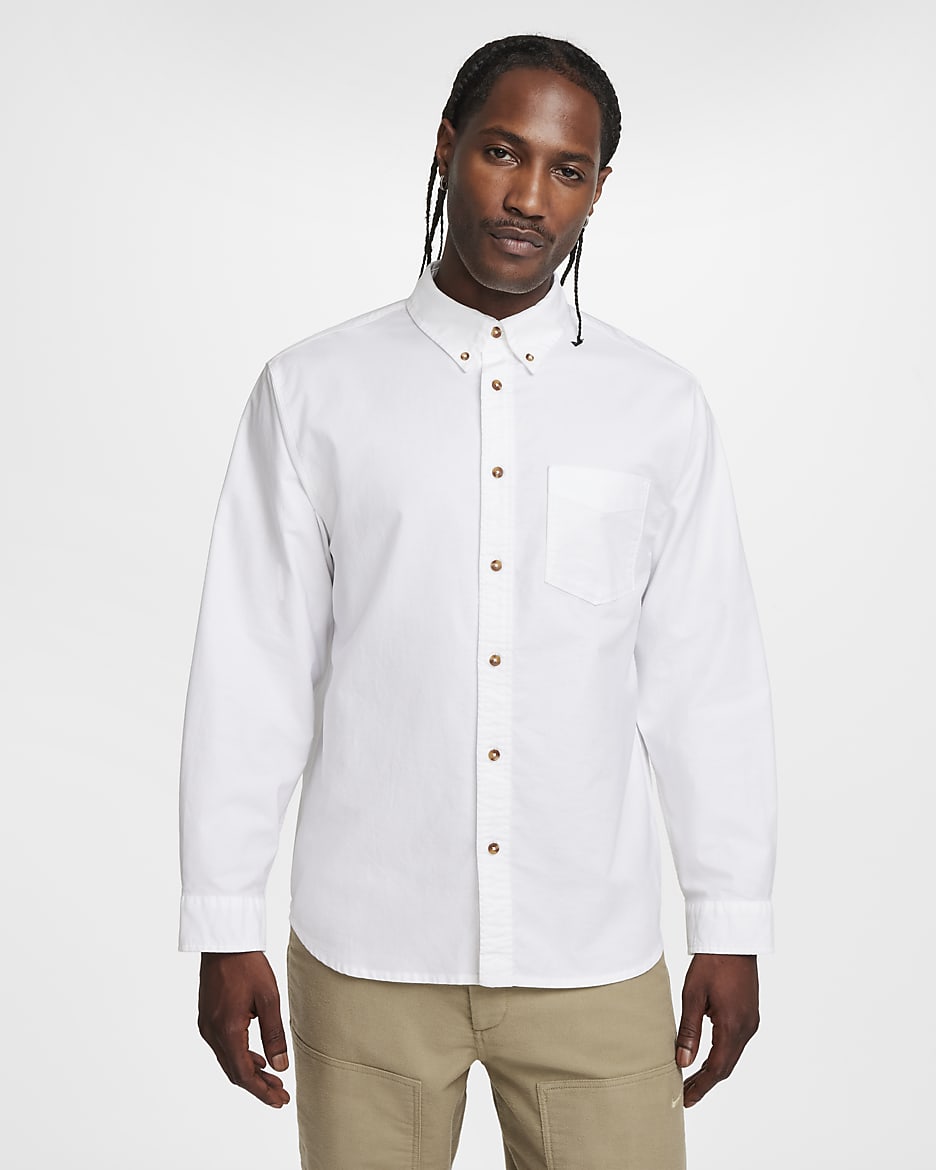 Mens long sleeve button down collar shirts on sale